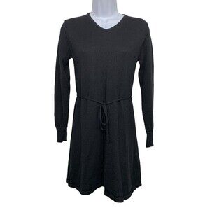 The Territory Ahead Women size S Black Merino Wool Sweater Dress Long Sleeve VTG